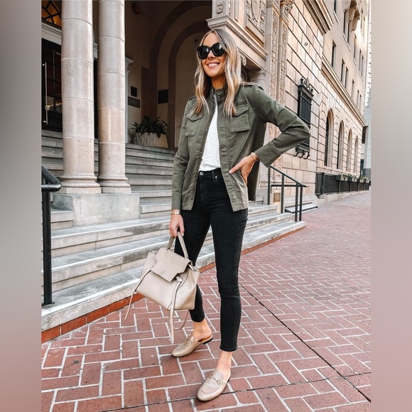 Max Jeans Utility Green Jacket Size M - Picture 2 of 9